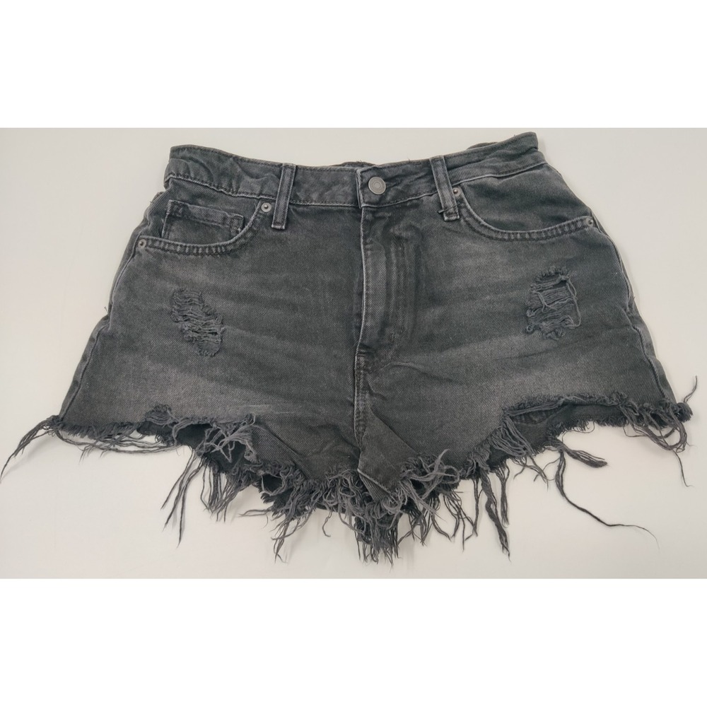 Forever 21 Premium Distressed Black Denim Cutoff Shorts Women's Size 26